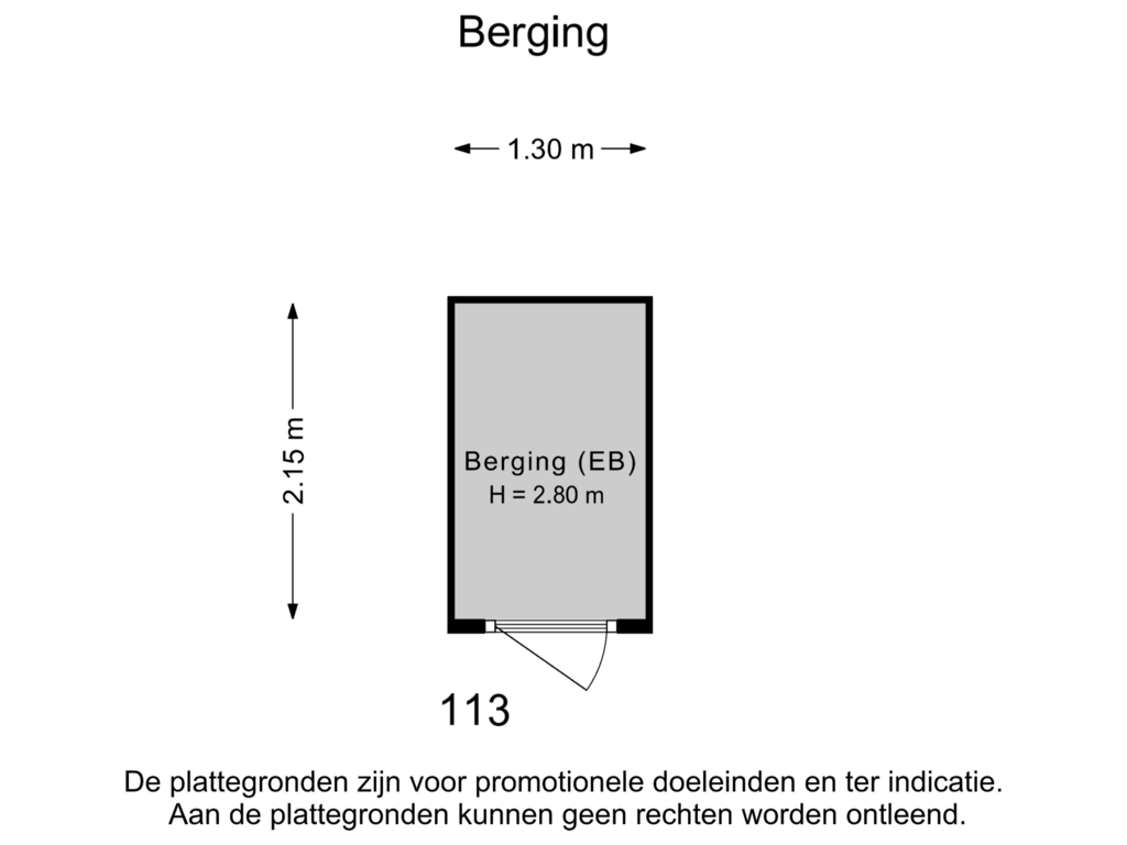 View floorplan of Berging of Pastoor Zegersstraat 113