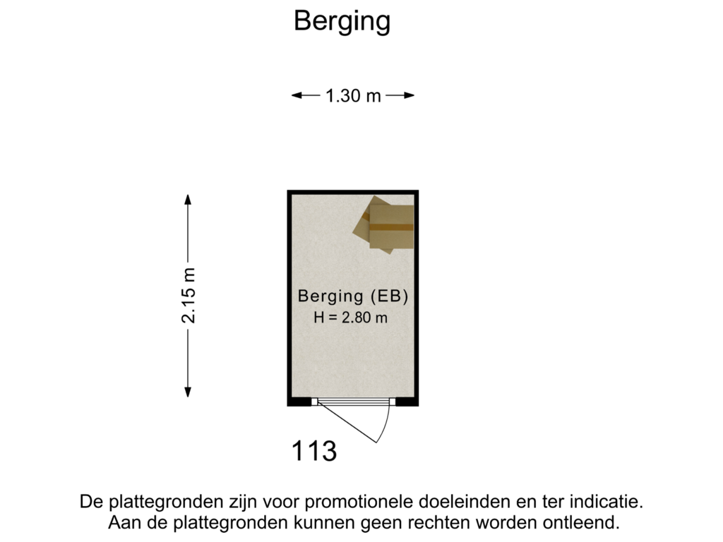 View floorplan of Berging (Fur) of Pastoor Zegersstraat 113