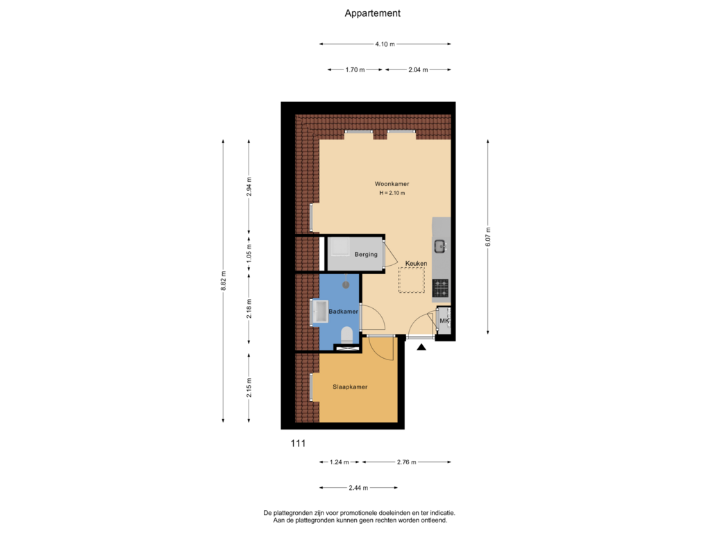 Bekijk plattegrond van Appartement van Pastoor Zegersstraat 111