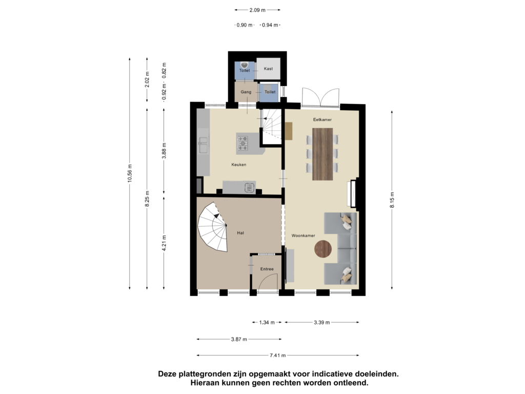 Bekijk plattegrond van Begane Grond van Spoorstraat 3