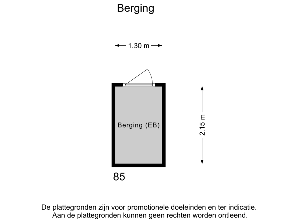 View floorplan of Berging of Pastoor Zegersstraat 85