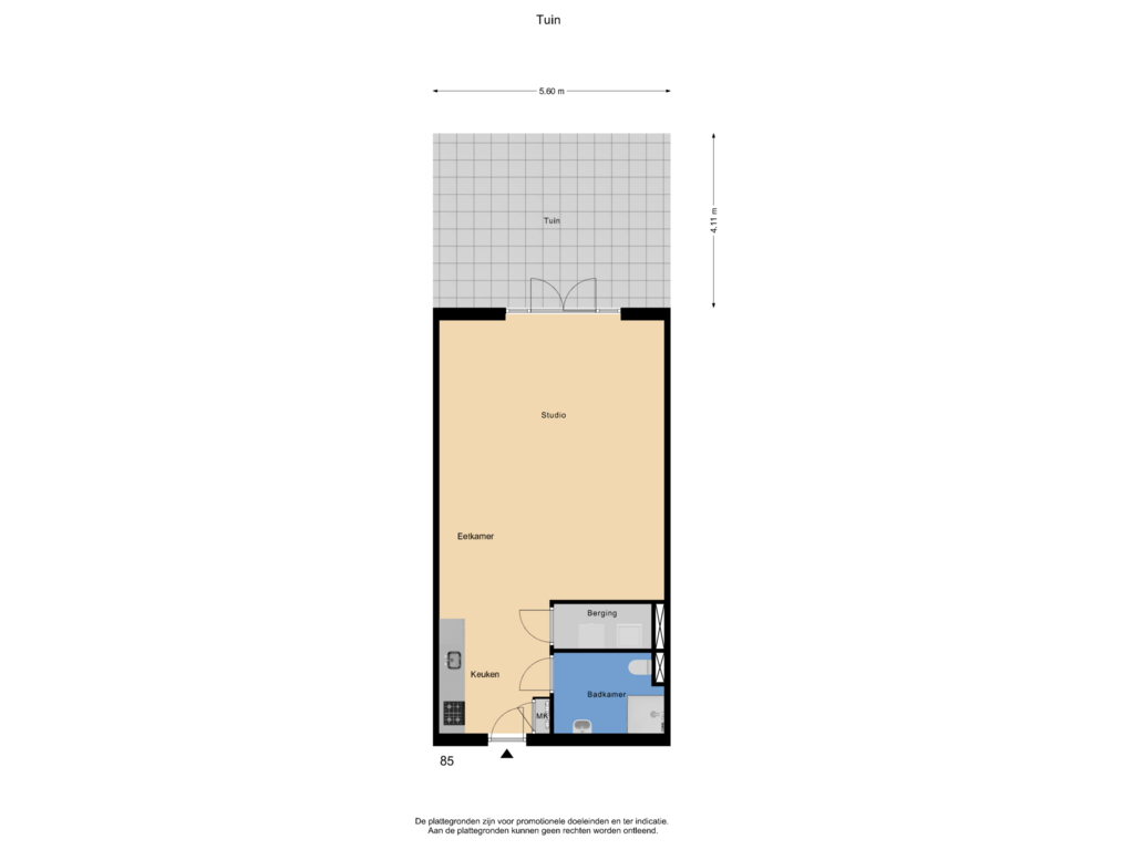 View floorplan of Tuin of Pastoor Zegersstraat 85