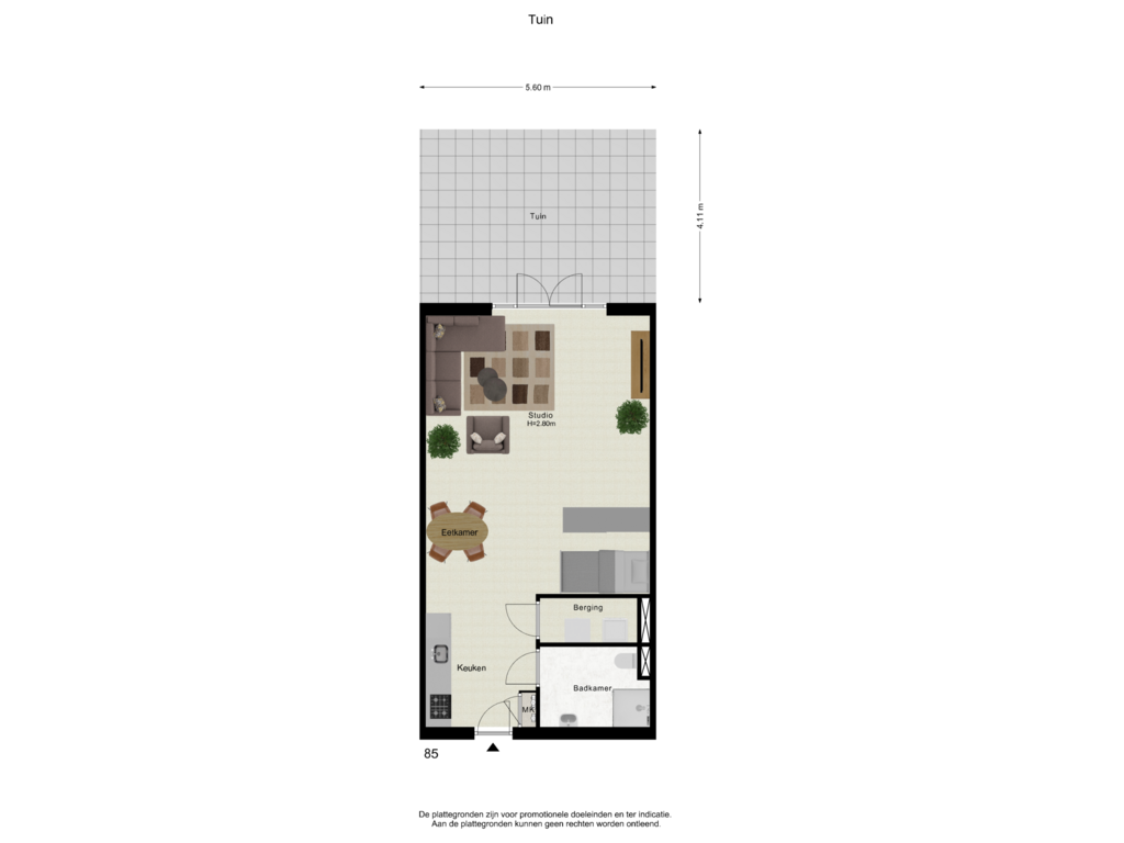 View floorplan of Tuin (Fur) of Pastoor Zegersstraat 85