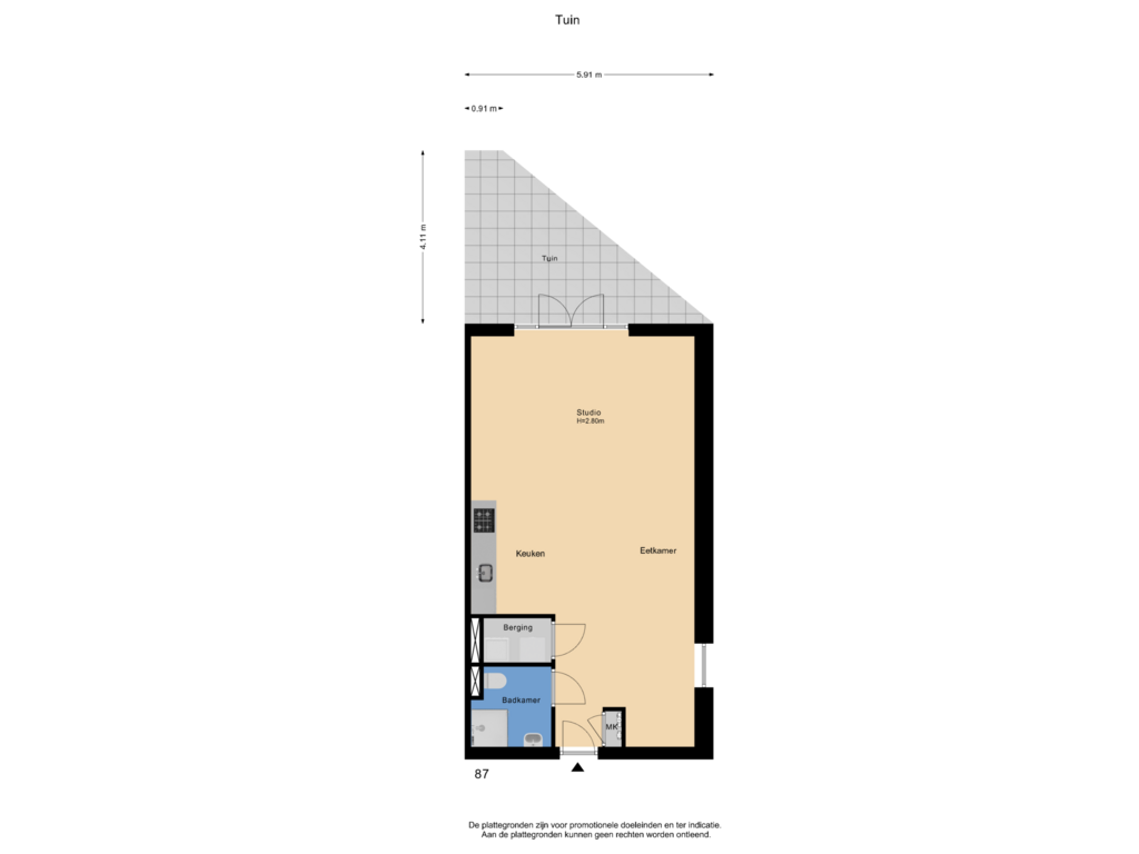 Bekijk plattegrond van Tuin van Pastoor Zegersstraat 87