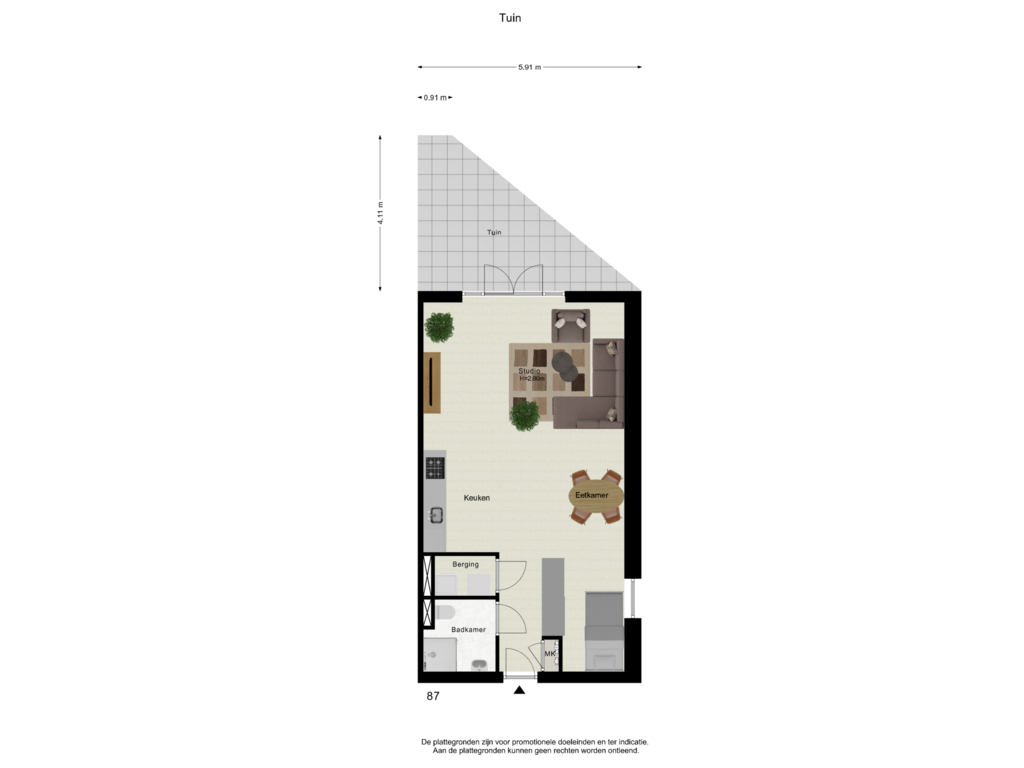 Bekijk plattegrond van Tuin (Fur) van Pastoor Zegersstraat 87