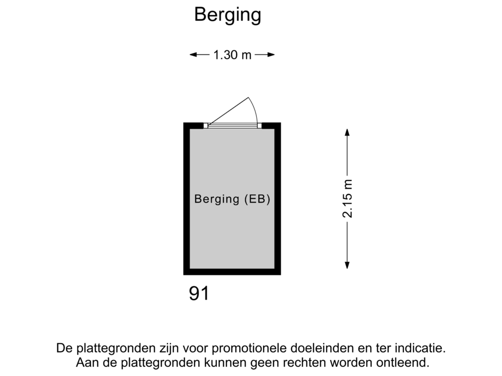 Bekijk plattegrond van Berging van Pastoor Zegersstraat 91