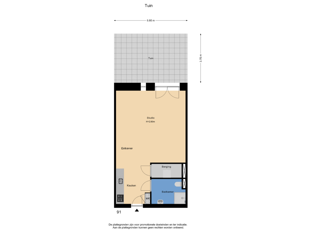 Bekijk plattegrond van Tuin van Pastoor Zegersstraat 91