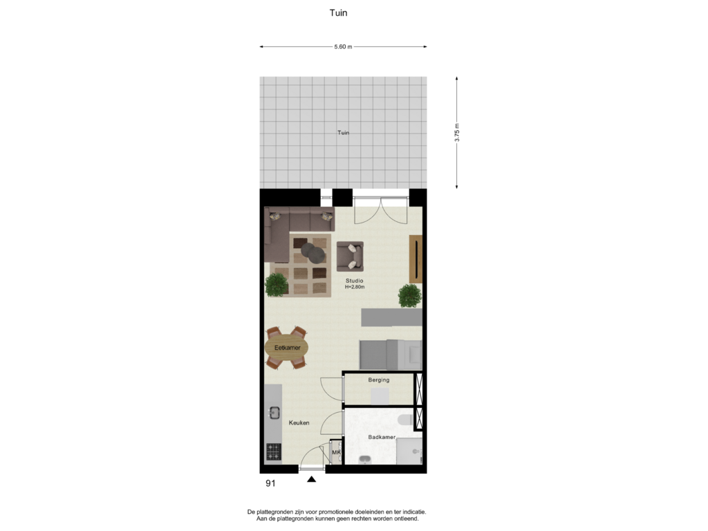 Bekijk plattegrond van Tuin (Fur) van Pastoor Zegersstraat 91