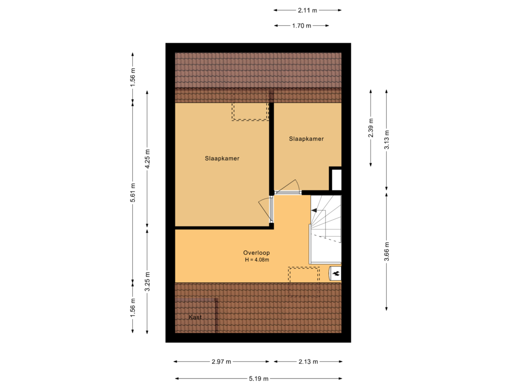 Bekijk plattegrond van Tweede verdieping van Ebstraat 5