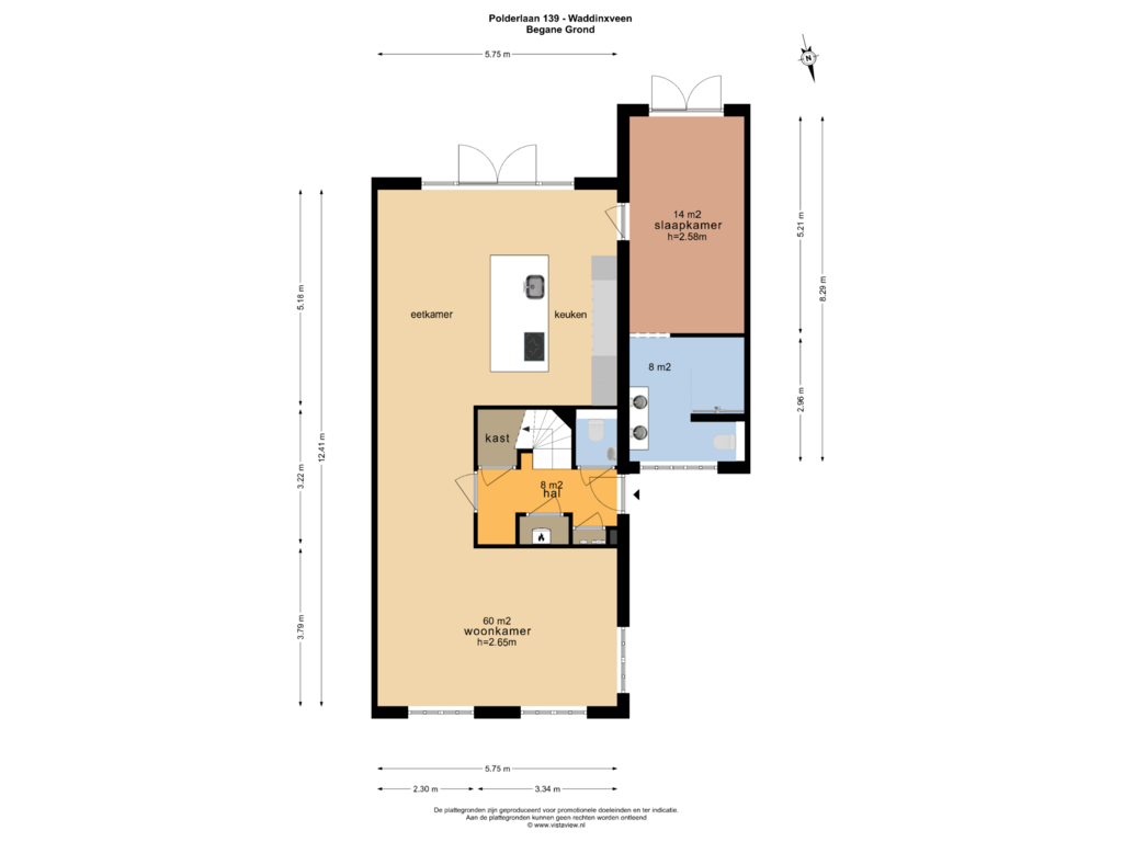 Bekijk plattegrond van BEGANE GROND van Polderlaan 139