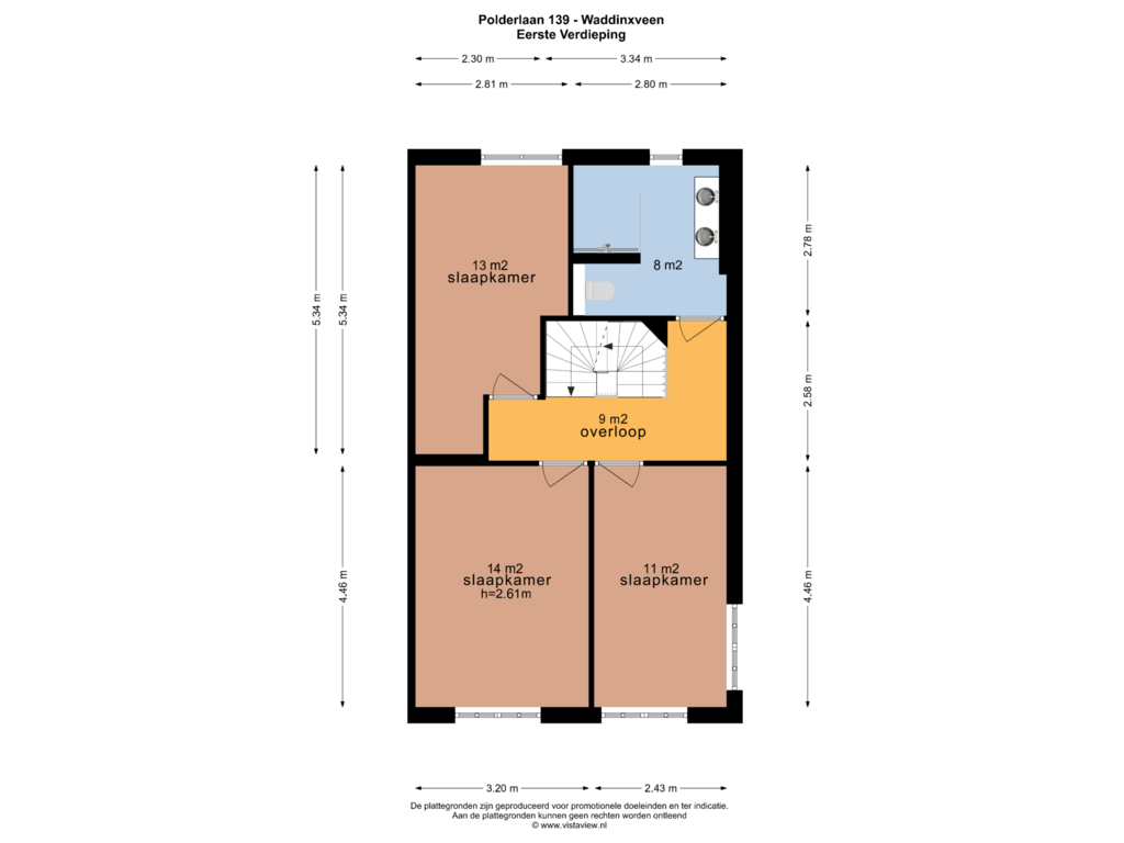 Bekijk plattegrond van EERSTE VERDIEPING van Polderlaan 139