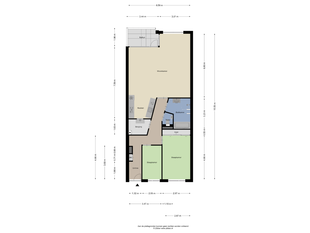 View floorplan of Appartement of Achterdijk 18-C