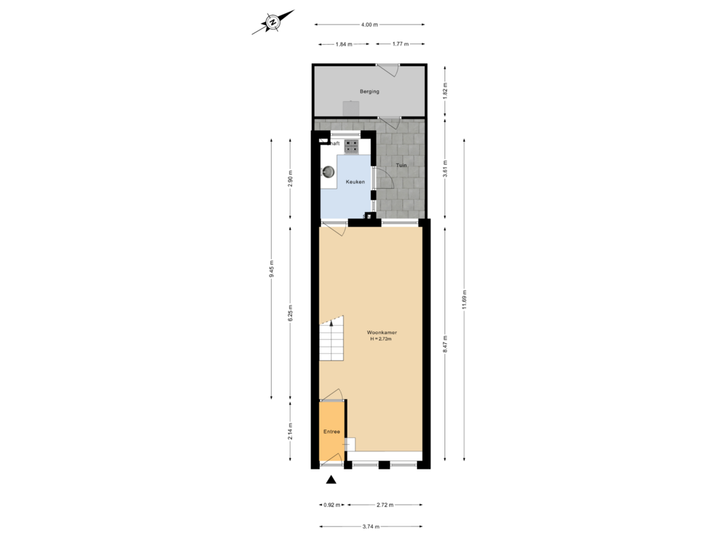 View floorplan of Begane grond tuin of Beierlandsestraat 10