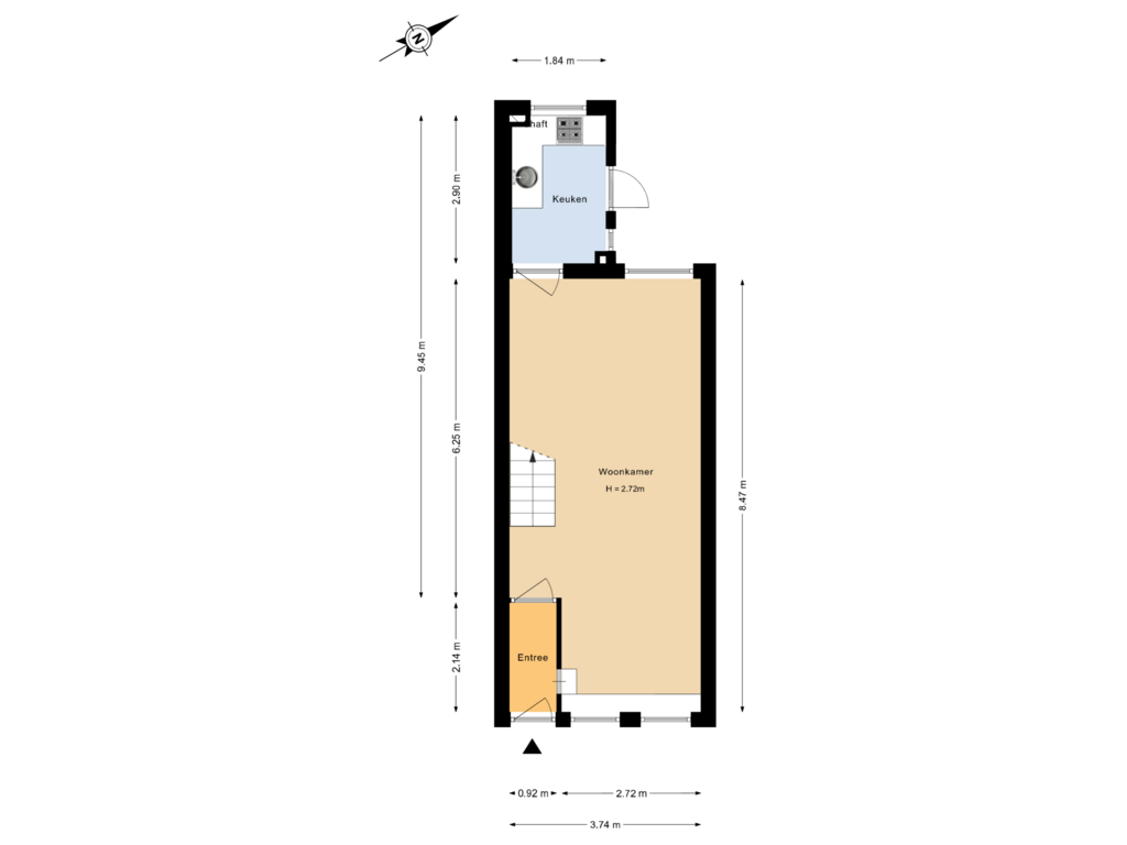 View floorplan of Begane grond of Beierlandsestraat 10