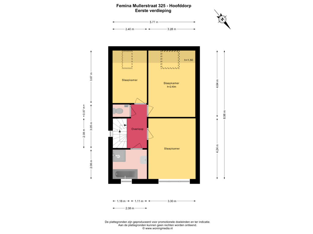 Bekijk plattegrond van Eerste verdieping van Femina Mullerstraat 325