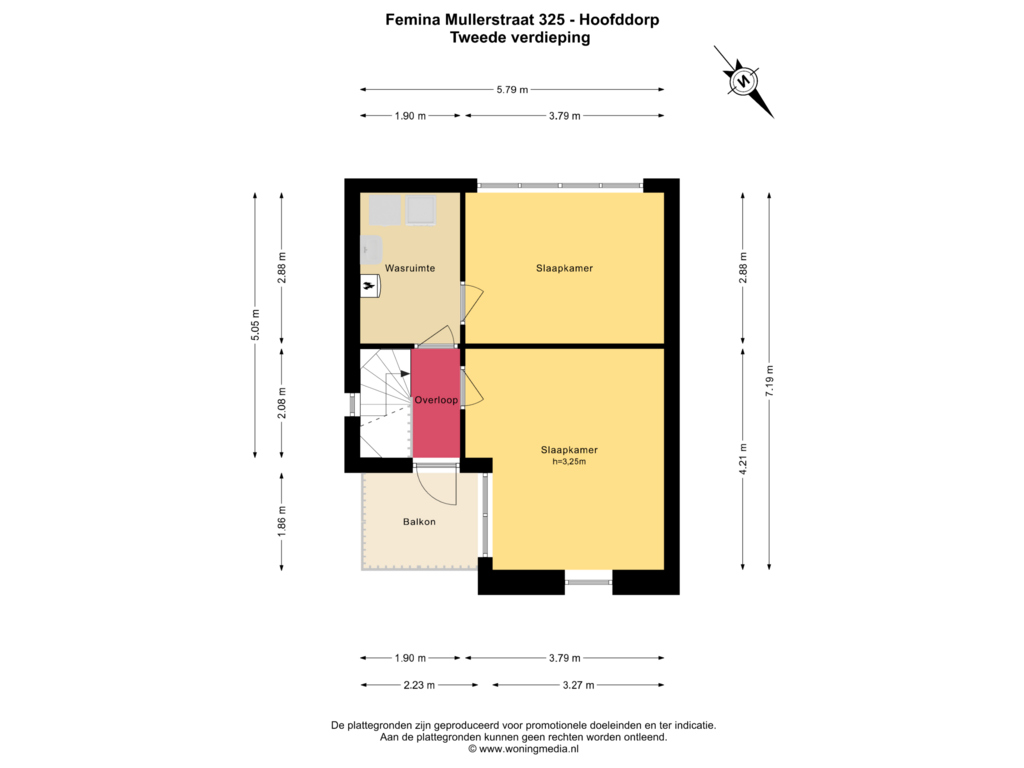 Bekijk plattegrond van Tweede verdieping van Femina Mullerstraat 325