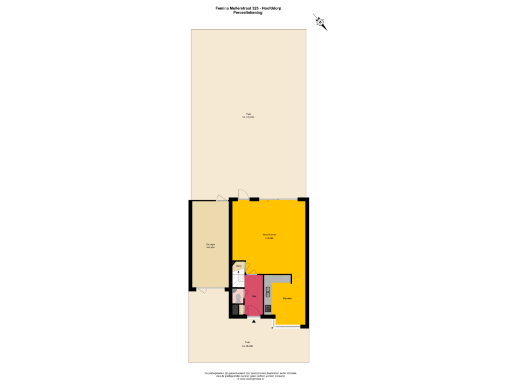 Bekijk plattegrond van Perceeltekening van Femina Mullerstraat 325