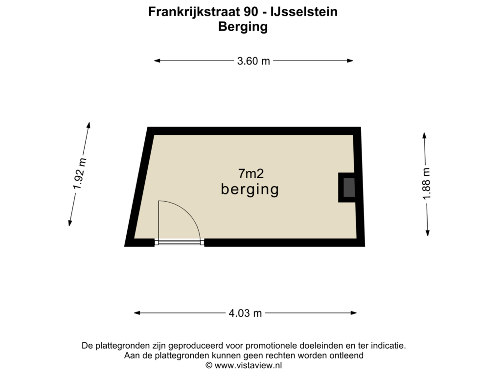 Bekijk plattegrond van BERGING van Frankrijkstraat 90