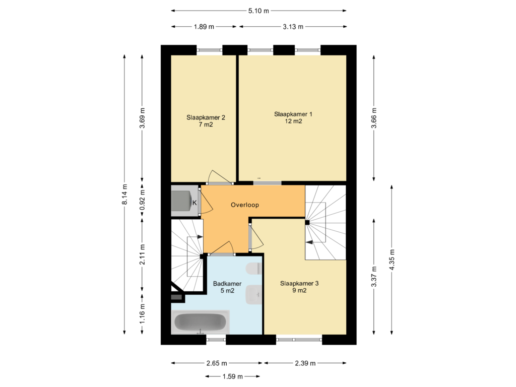 Bekijk plattegrond van Eerste verdieping van Henri Osewoudtstraat 6