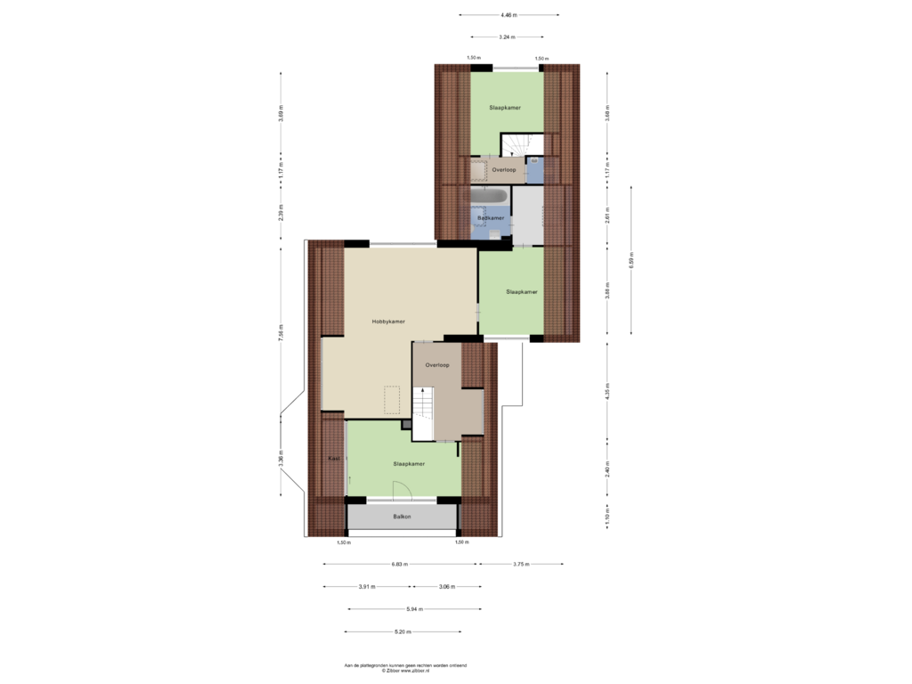 Bekijk plattegrond van EERSTE VERDIEPING van Stokkumerweg 14