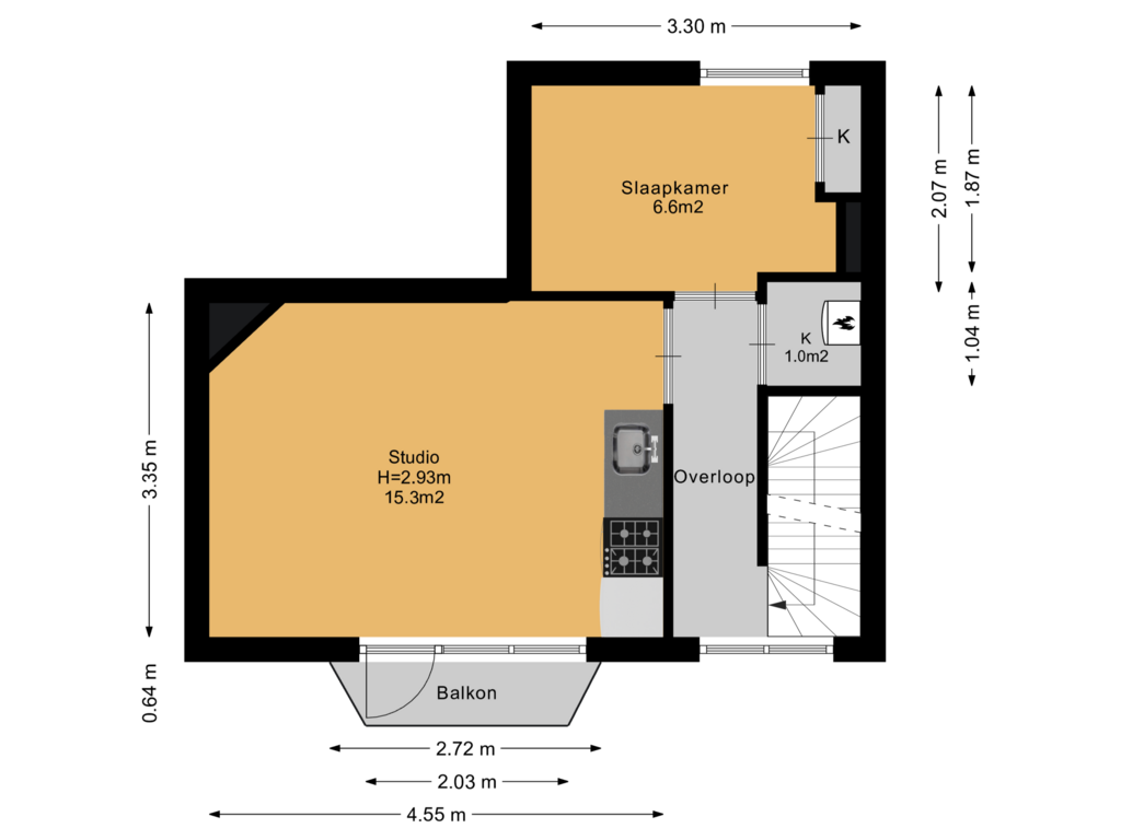 Bekijk plattegrond van Derde verdieping van Bakhuizen van den Brinkstraat 2