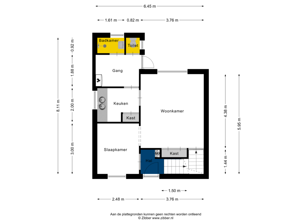 Bekijk plattegrond van Begane Grond van Domeinenstraat 23