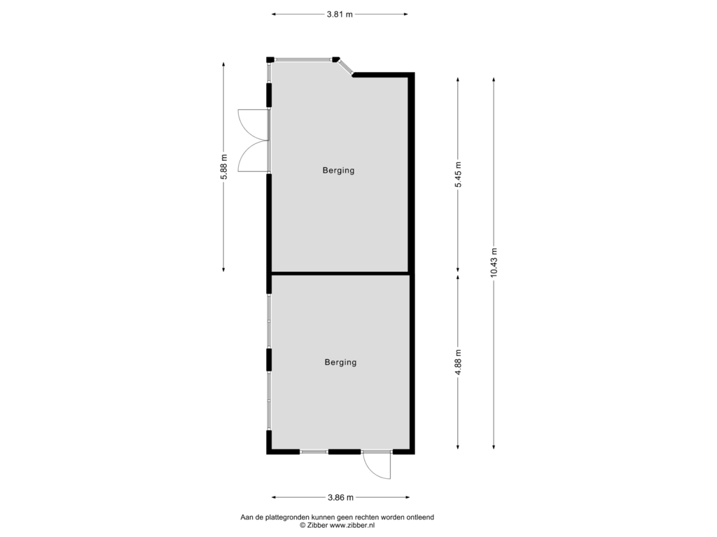 Bekijk plattegrond van Berging van Domeinenstraat 23