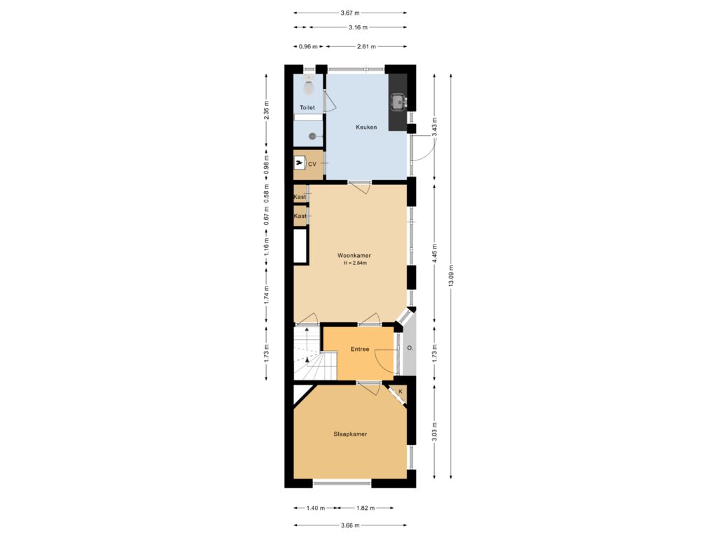 Bekijk plattegrond van Begane grond van de Vosholen 29