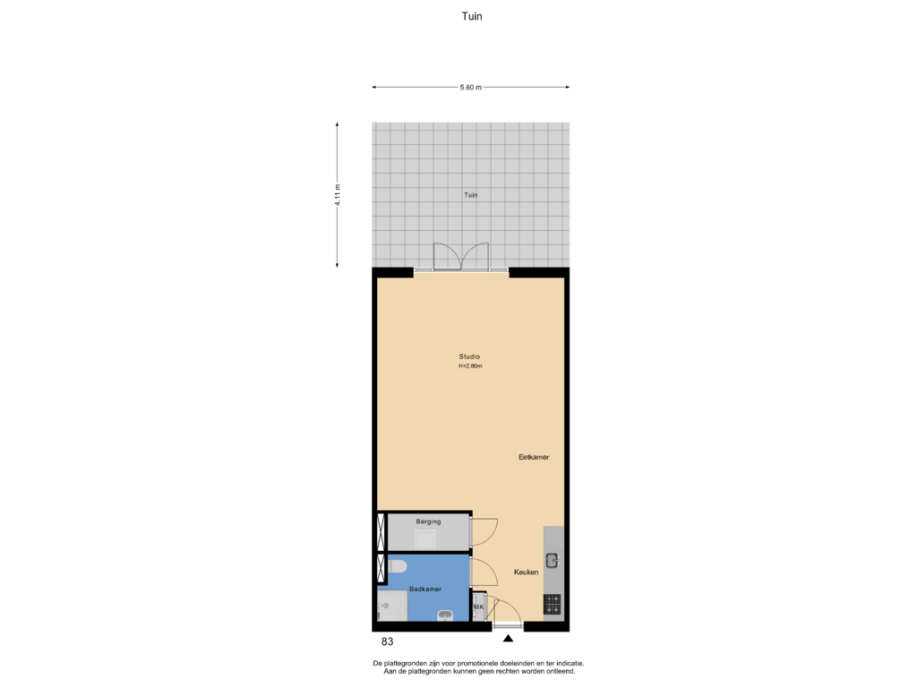 Bekijk plattegrond van Tuin van Pastoor Zegersstraat 83