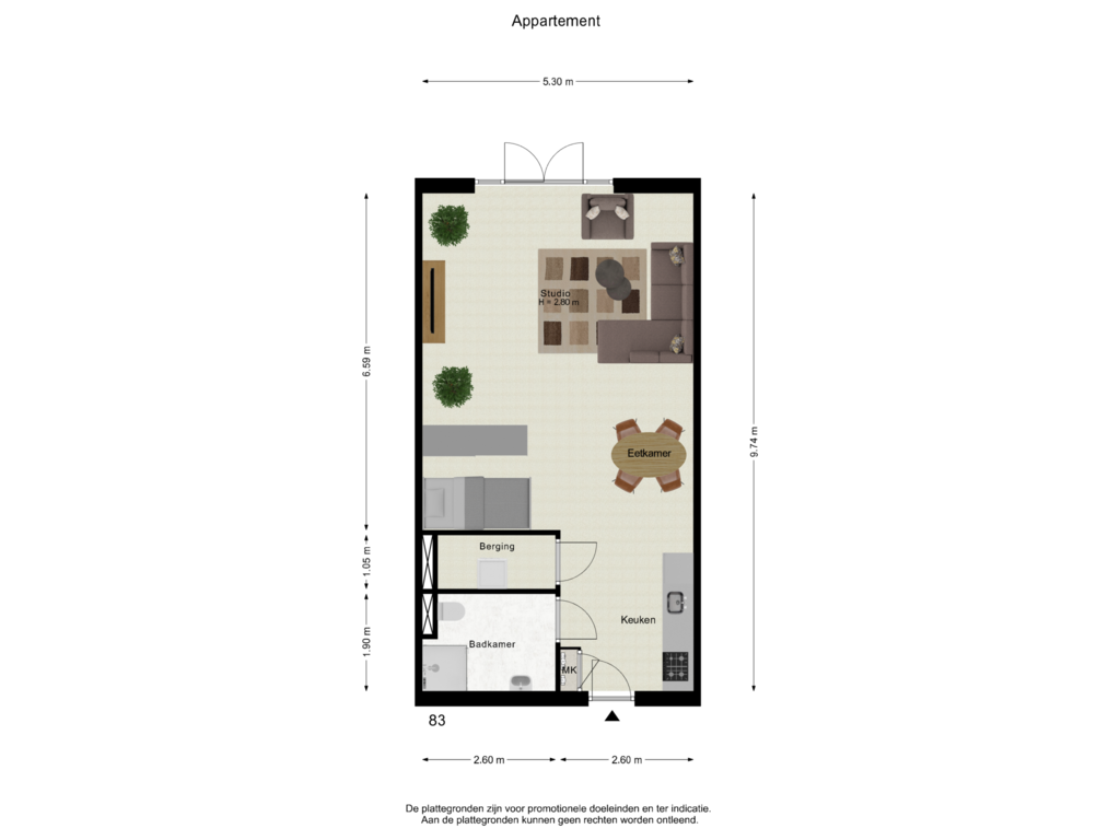 Bekijk plattegrond van Appartement(Fur) van Pastoor Zegersstraat 83