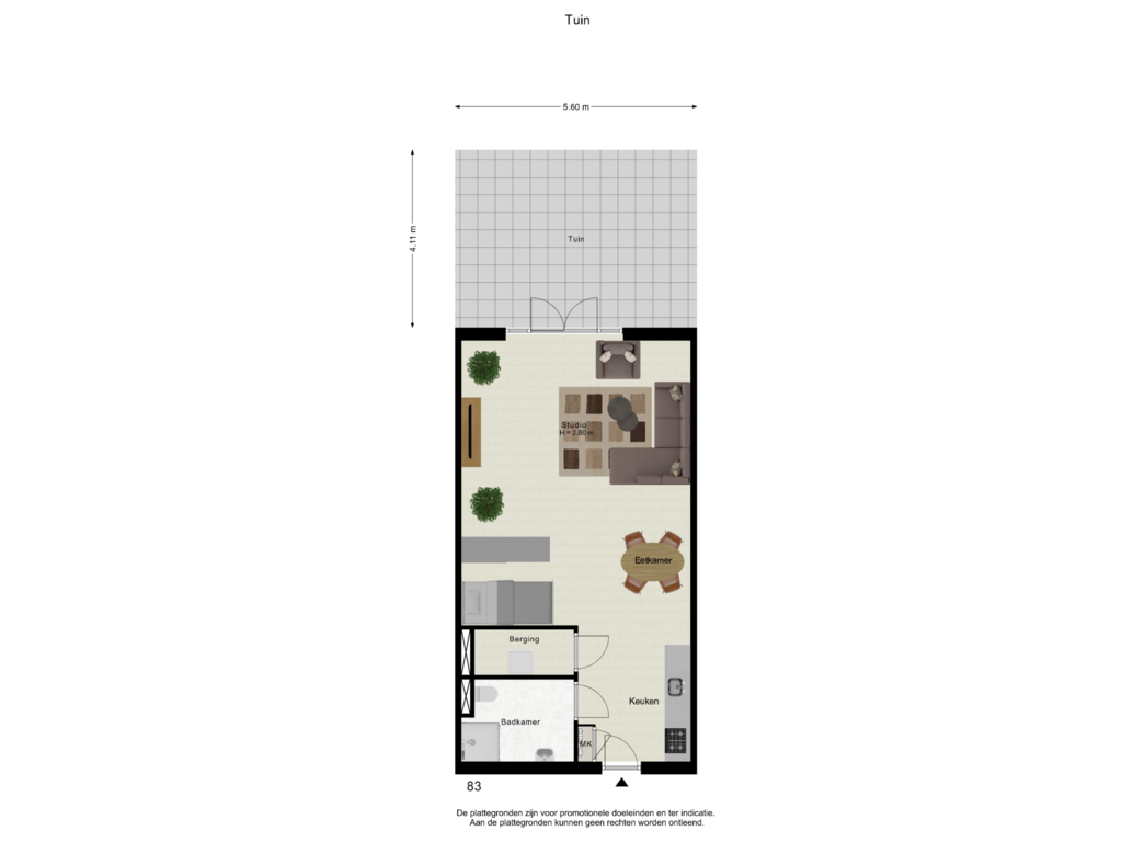 Bekijk plattegrond van Tuin (Fur) van Pastoor Zegersstraat 83