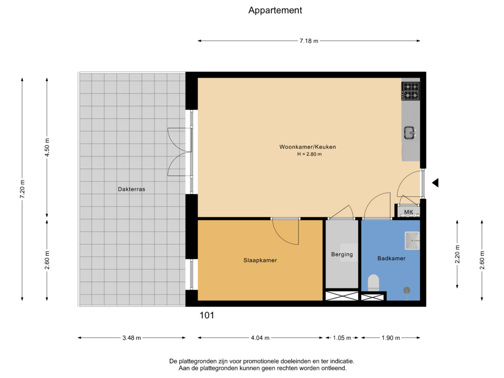 Bekijk plattegrond van Appartement van Pastoor Zegersstraat 101