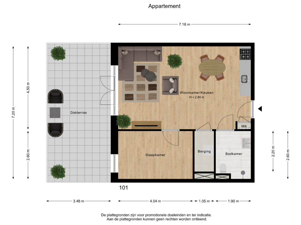 Bekijk plattegrond van Appartement (Fur) van Pastoor Zegersstraat 101