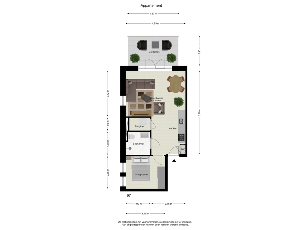 Bekijk plattegrond van Appartement (Fur) van Pastoor Zegersstraat 97