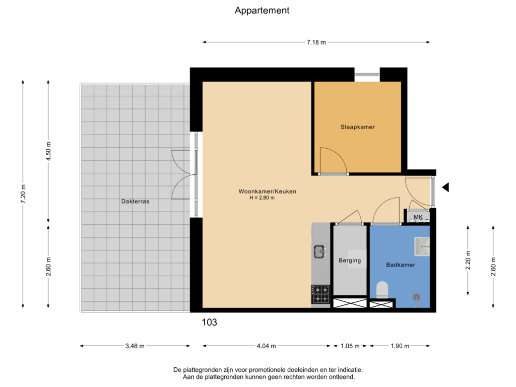 Bekijk plattegrond van Appartement van Pastoor Zegersstraat 103