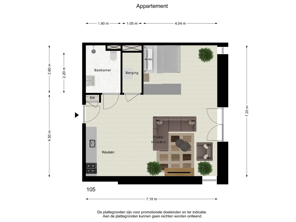 Bekijk plattegrond van Appartement (Fur) van Pastoor Zegersstraat 105