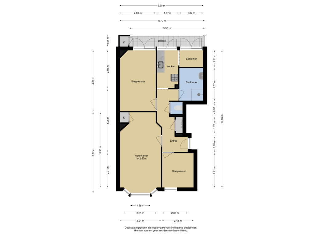 View floorplan of 1e Verdieping of Linnaeusstraat 224