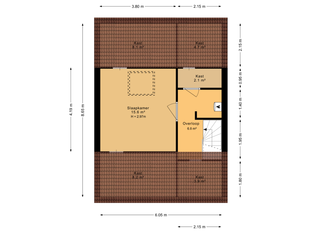 Bekijk plattegrond van 2e verdieping van Tjalling H. Haismastraat 48