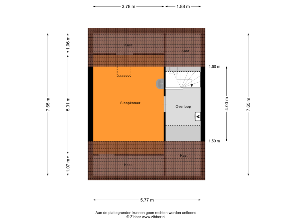 Bekijk plattegrond van Tweede verdieping van De Pellenwever 43