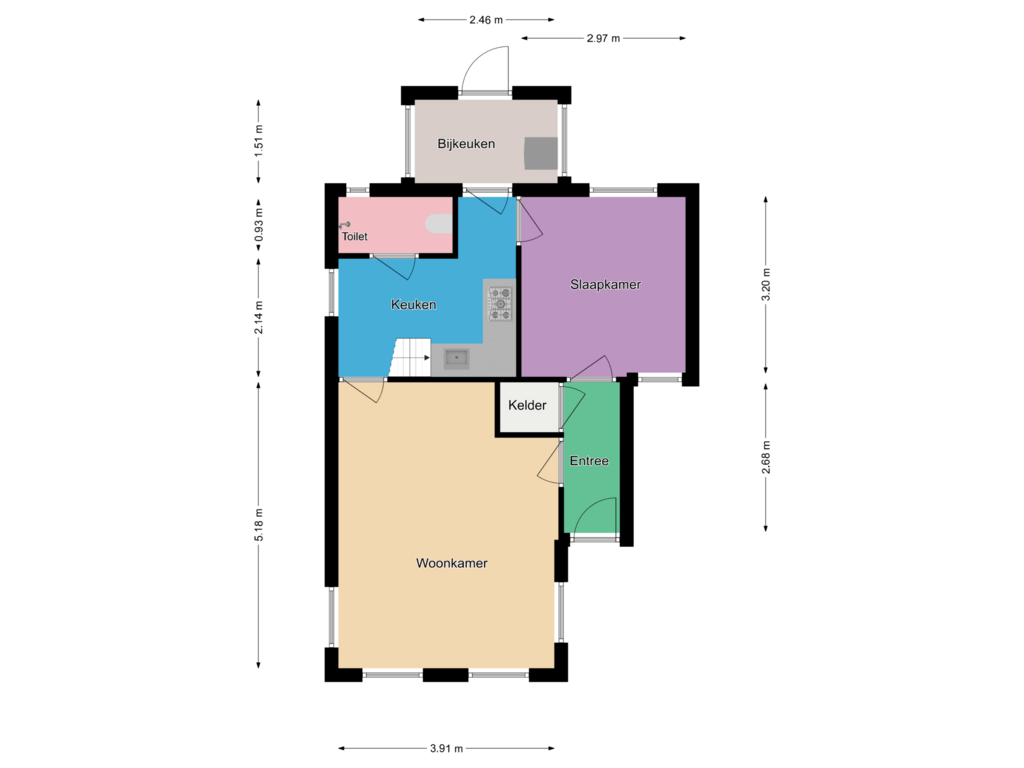 View floorplan of Begane grond of Nevelslaan 14