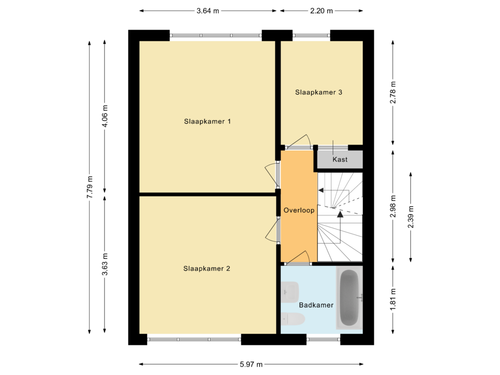 Bekijk plattegrond van Eerste verdieping van Monseigneur Nolensstraat 27