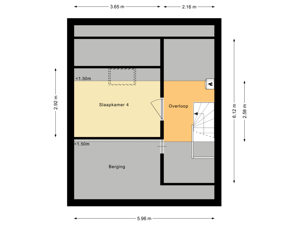 Bekijk plattegrond van Tweede verdieping van Monseigneur Nolensstraat 27