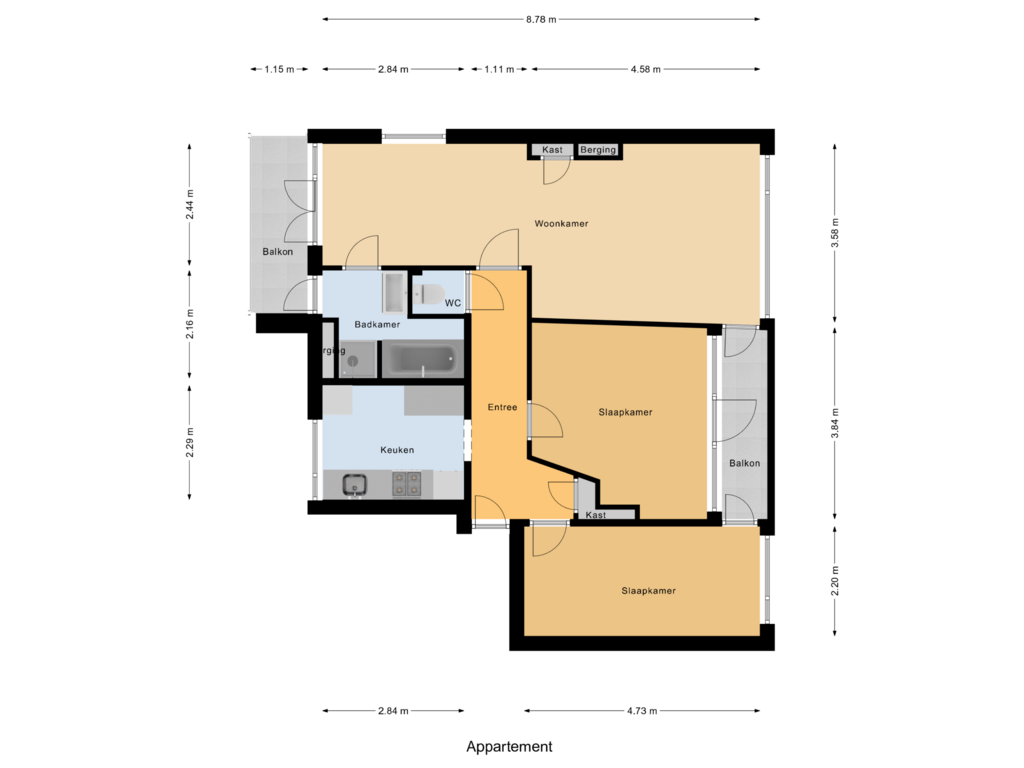 Bekijk plattegrond van Appartement van Ir J.P. van Muijlwijkstraat 47-2