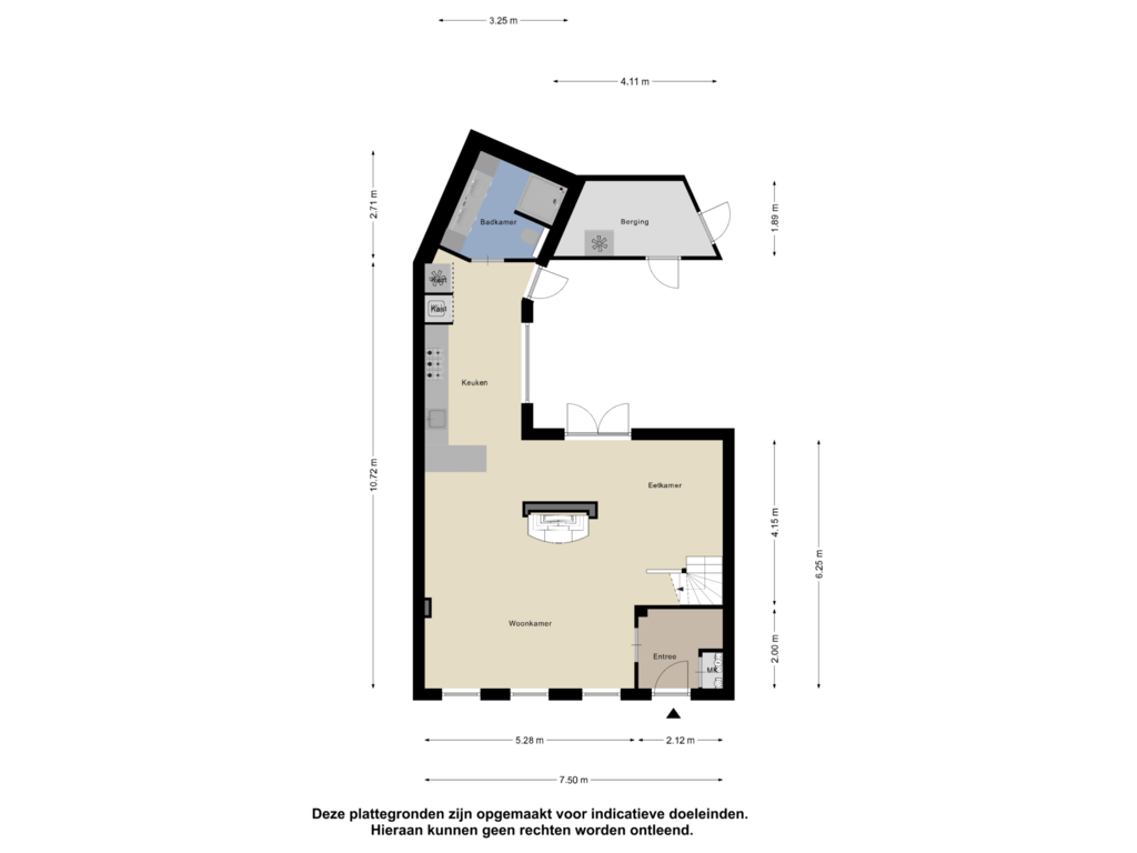 View floorplan of Begane Grond of Hoefstraat 138