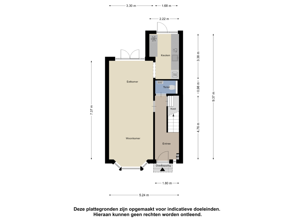 Bekijk plattegrond van Begane Grond van Populierstraat 18