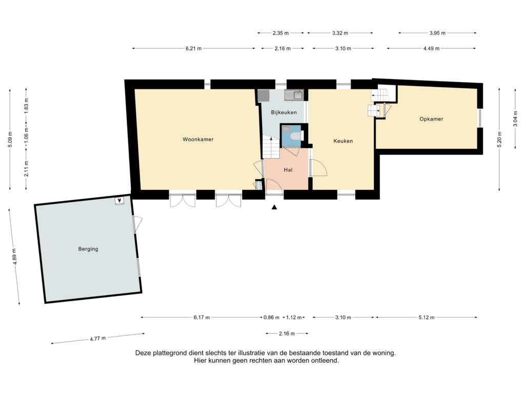 View floorplan of Begane Grond of Hunsstraat 6