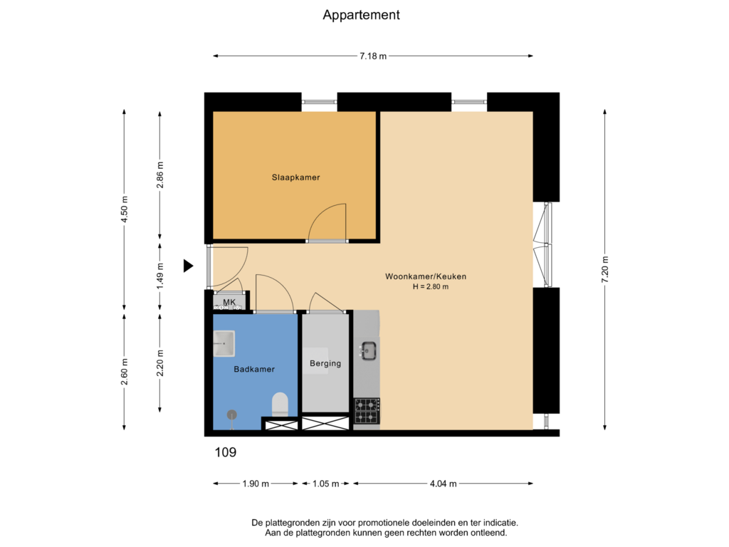 Bekijk plattegrond van Appartement van Pastoor Zegersstraat 109