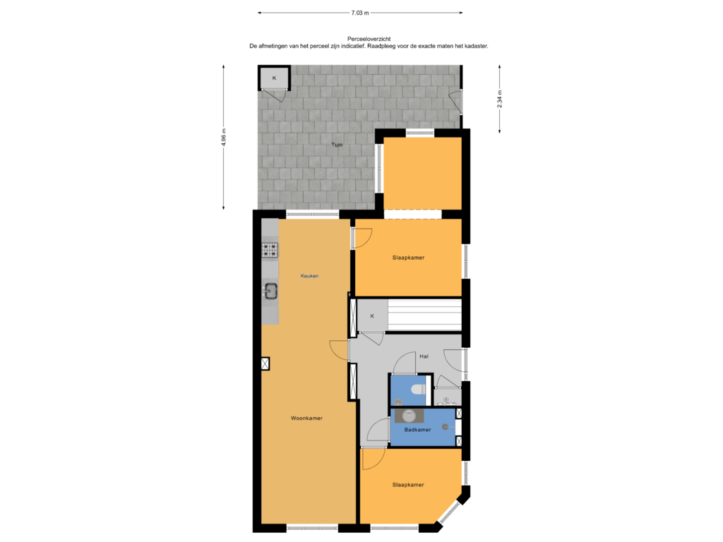 View floorplan of Perceeloverzicht of Burgemeester Hovylaan 83