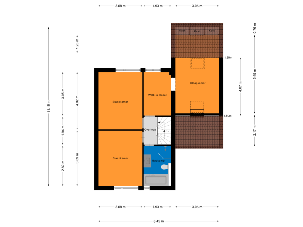 Bekijk plattegrond van Eerste verdieping van De Mulder 99