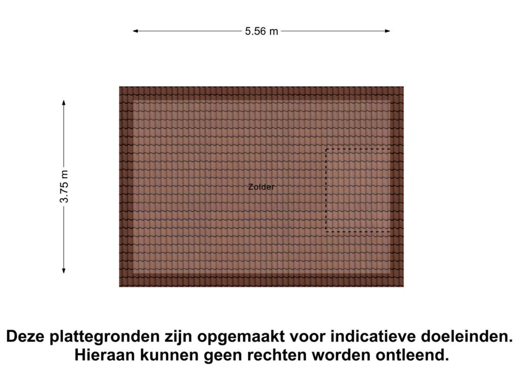 View floorplan of Zolder of Sint Jorisstraat 26